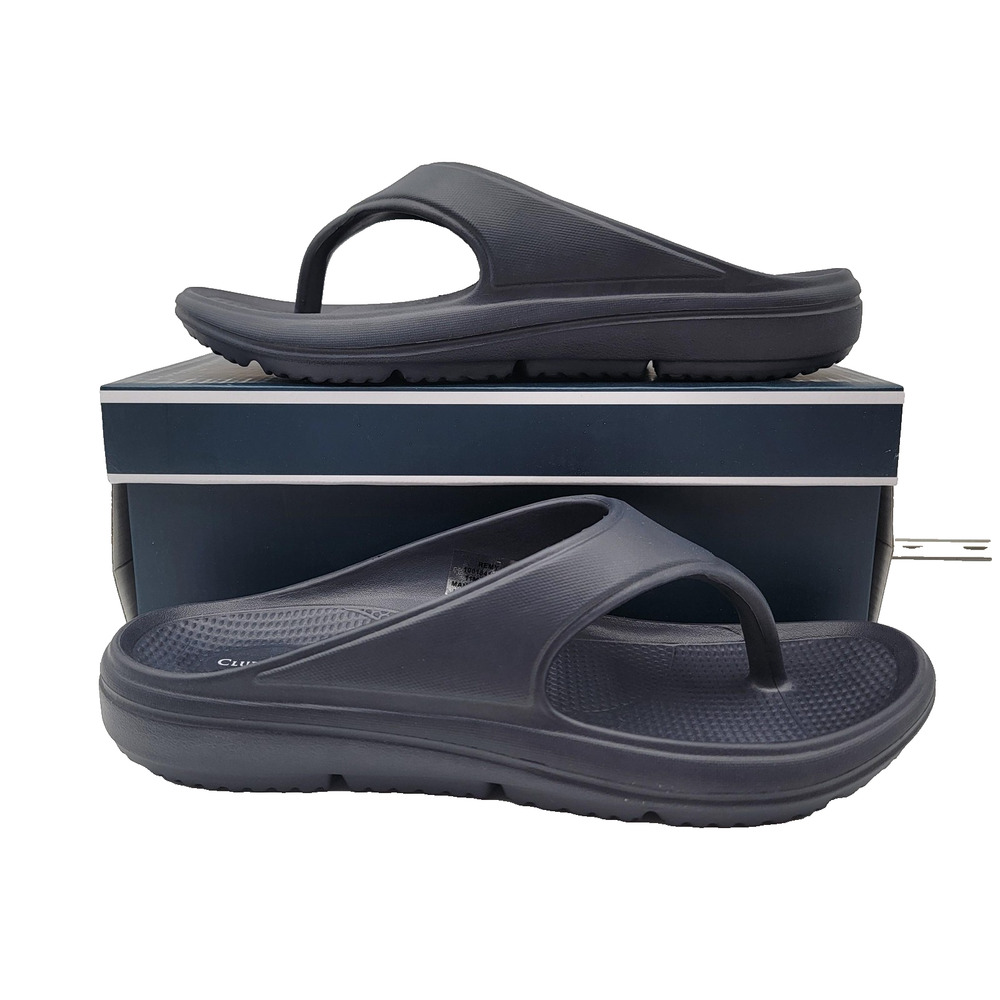 Club Room Remy Shoes Mens Size 9 Navy Blue Slide Flip Flop Sandals Comfort